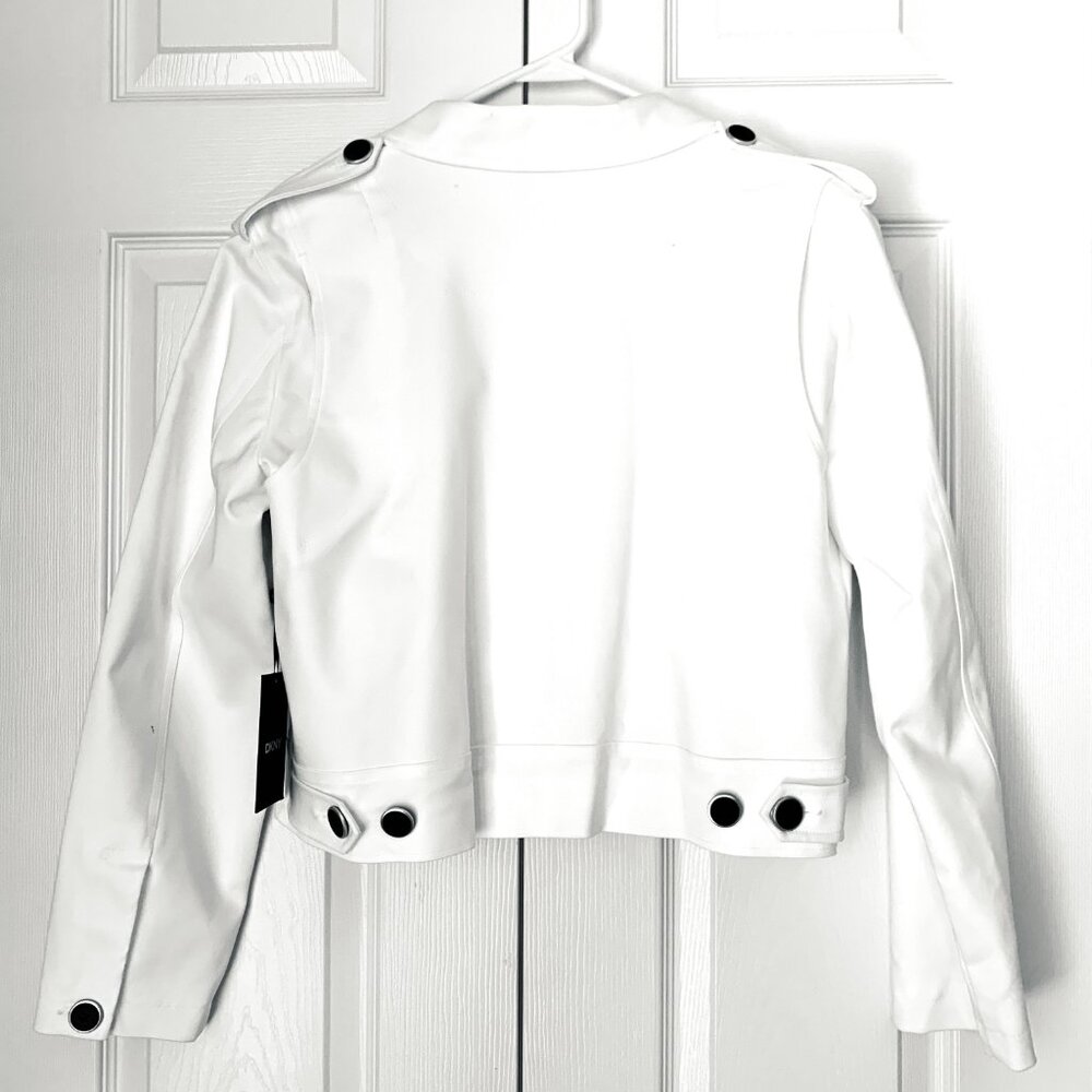 Dkny Jacket White Button Front Epaulets Long Slee… - image 2